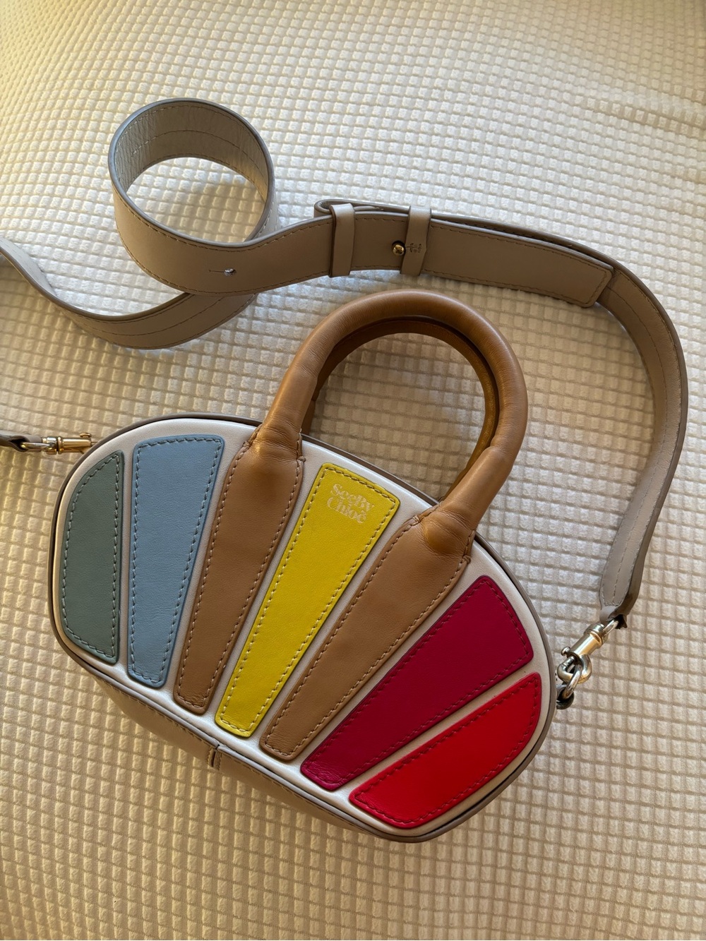 See By Chloe Multicolor Panel Mini Dome Satchel